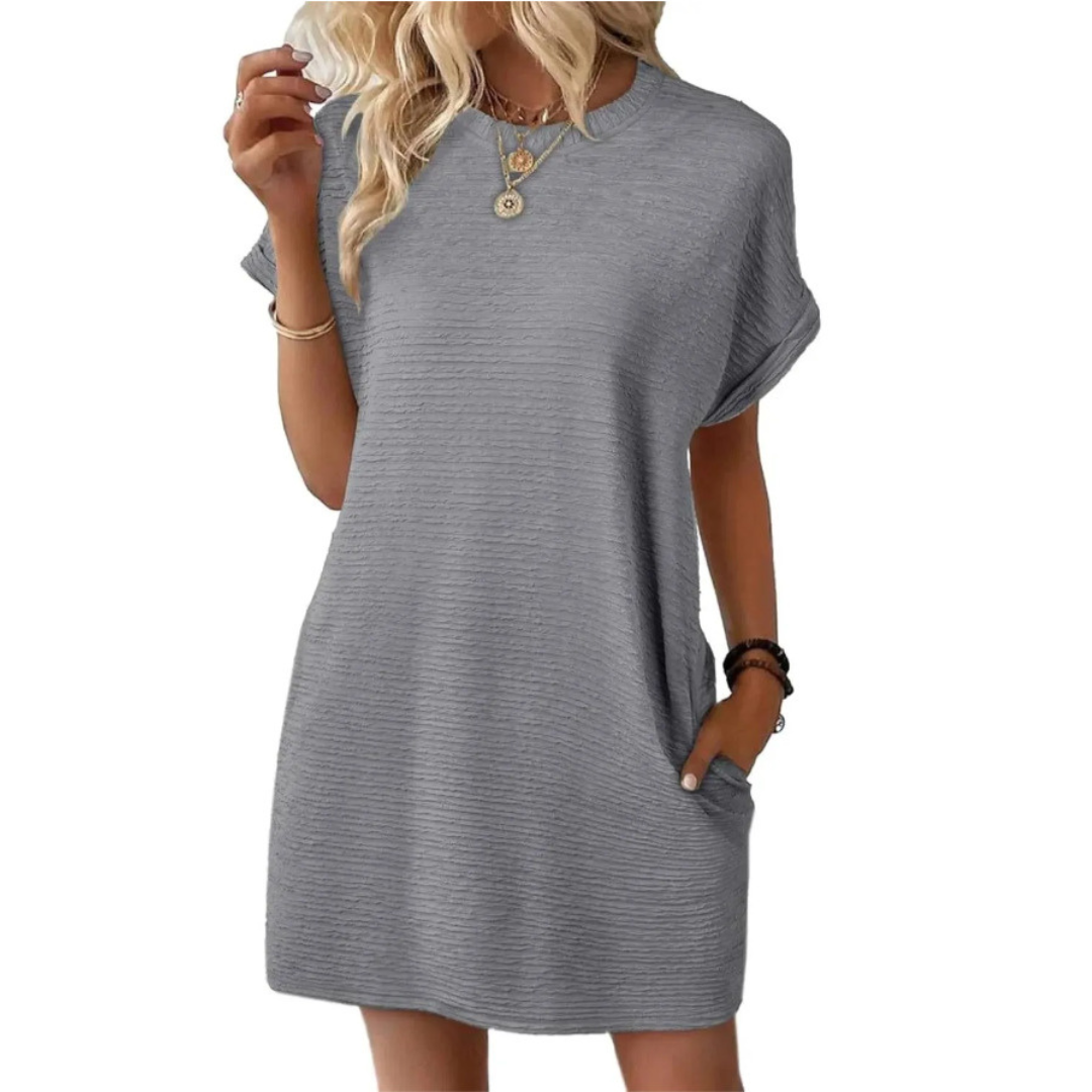 Evasha | Casual Round Neck Summer Dress